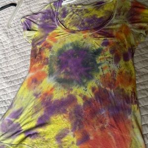 Womens tye dye scoop neck t shirt large